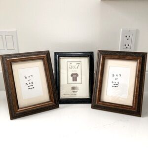 Classic Frame Set of 3 with glass fronts - 5x7 or 3x5 with mat.